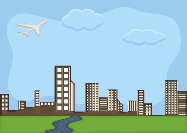 Urban city - Cartoon Background Vector — Stock Vector