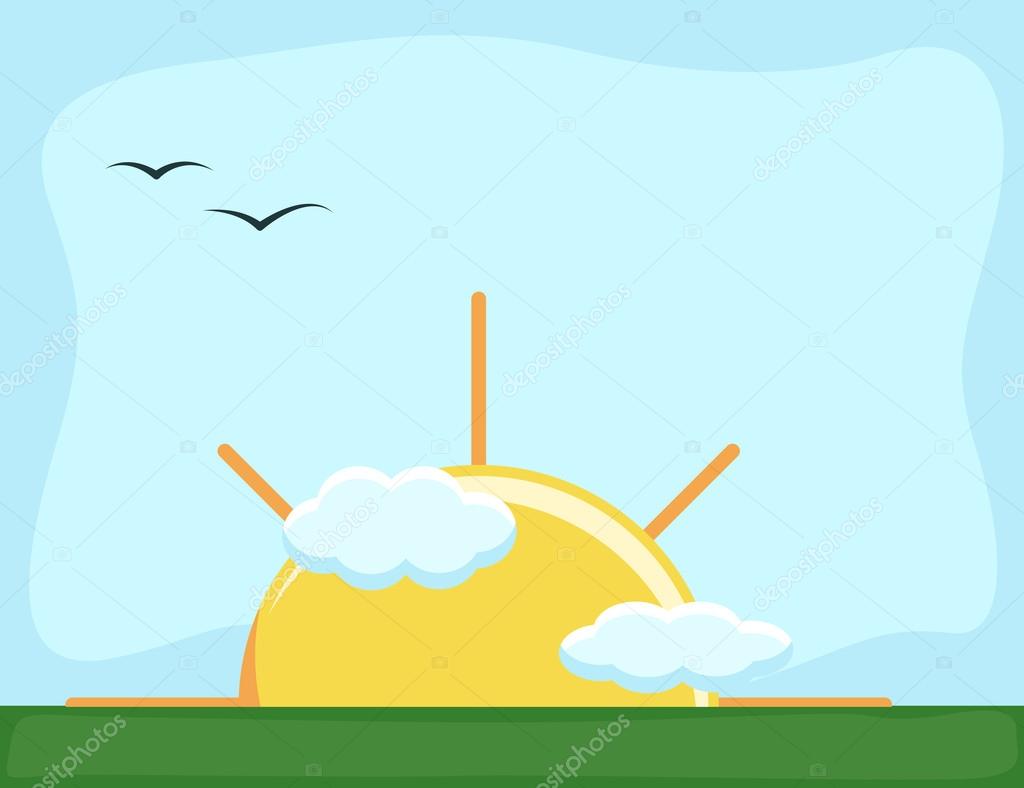 Sunrise - Cartoon Background Vector Stock Vector Image by ©baavli #31596921