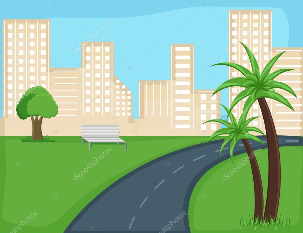 Road - city - Cartoon Background Vector Stock Vector Image by ©baavli  #31597045