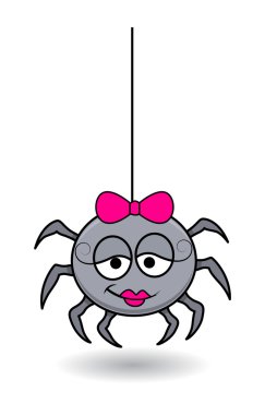 dişi örümcek komik karikatür - halloween vektör çizim