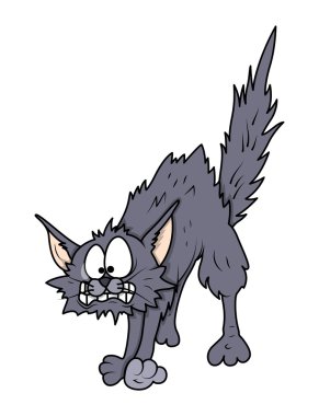 korkmuş komik kedi - halloween vektör çizim