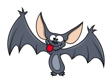 komik bat - halloween vektör çizim