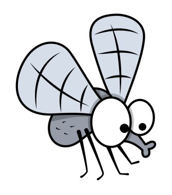 Cartoon mosquito - halloween vector illustration clipart