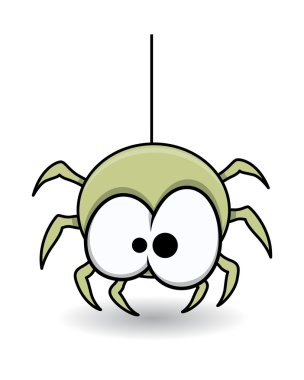 komik şirin spider - halloween vektör çizim