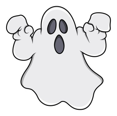 Ghost trying to scare - halloween vector illustration