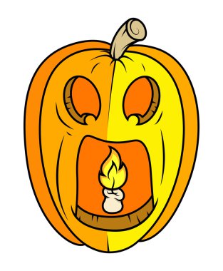 Horrible jack o' lantern - halloween vector illustration clipart