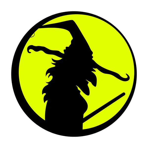Cadı silhouettes - halloween vektör çizim — Stok Vektör