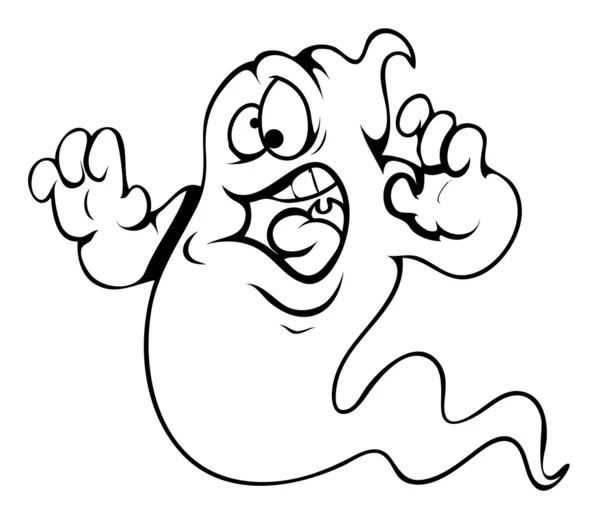 Frightened ghost cartoon - Halloween vector illustration — Stock Vector