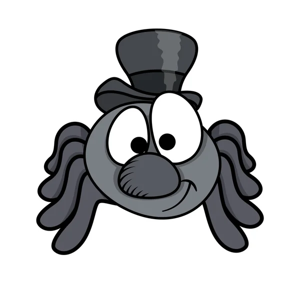 Mannelijke grappige cartoon spider - halloween vectorillustratie — Stockvector