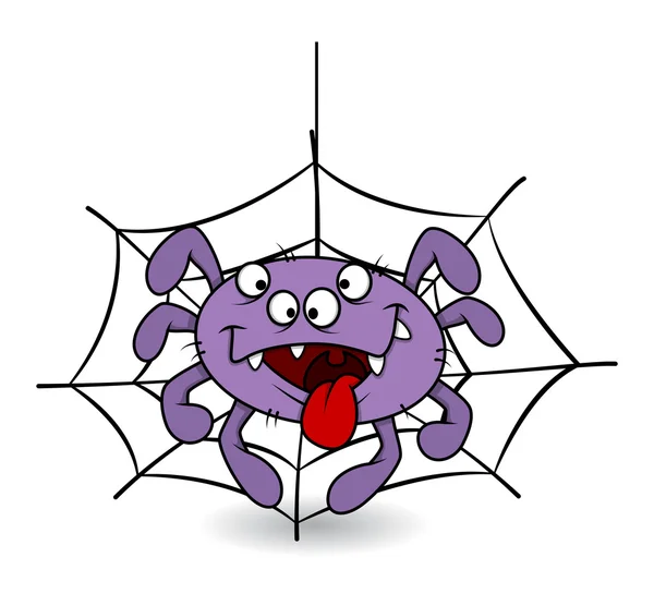 Grappige spin tong uit - halloween vectorillustratie — Stockvector