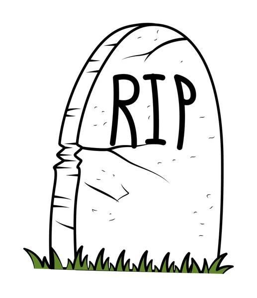 Descanse en paz - Tumba de dibujos animados - ilustración vectorial de Halloween — Vector de stock