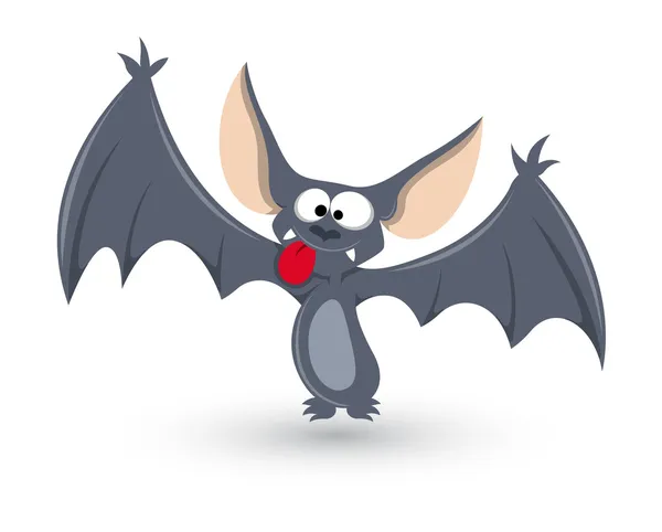 Fantasma murciélago divertido - Halloween vector ilustración — Vector de stock