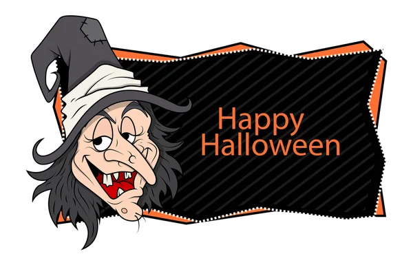 Joyeux Halloween bannière - illustration vectorielle sorcière — Image vectorielle