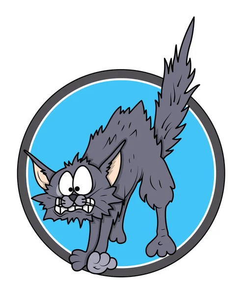 恐ろしい猫 - ハロウィーンのベクトル図 — ストックベクタ