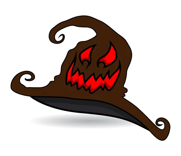 Haunted witch hat - halloween vector illustration — Stock Vector