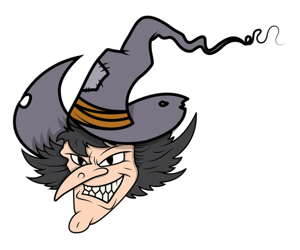 Cara de bruja - ilustración vectorial de Halloween — Archivo Imágenes Vectoriales