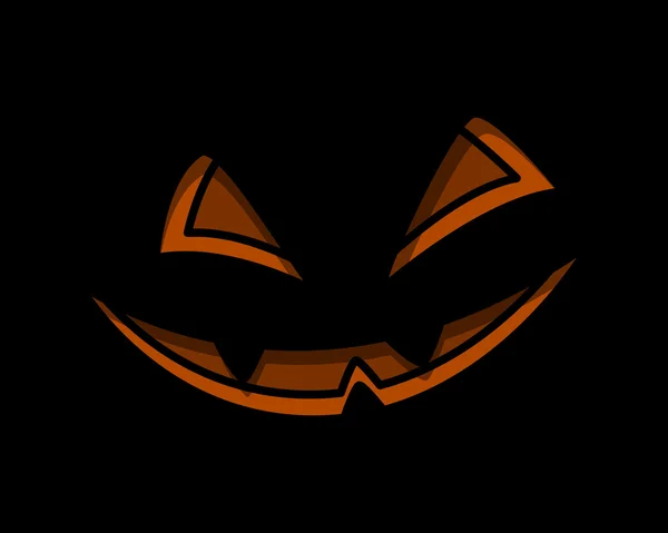 Jack-o-laterne gruseliges Lächeln - Halloween-Vektorillustration — Stockvektor