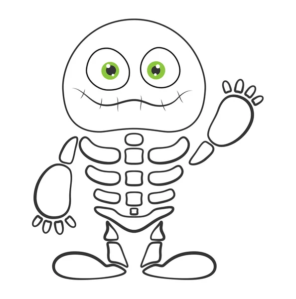 Cute skeleton monster - halloween vector illustration — Stock Vector