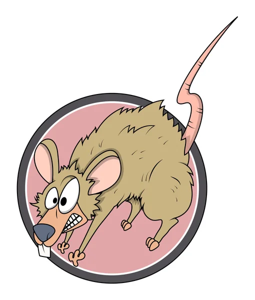 Asustado ratón vector de dibujos animados - ilustración vectorial halloween — Vector de stock