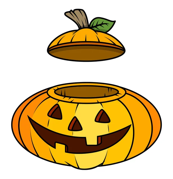 Jack o lantern container - halloween vector illustration — Stock Vector