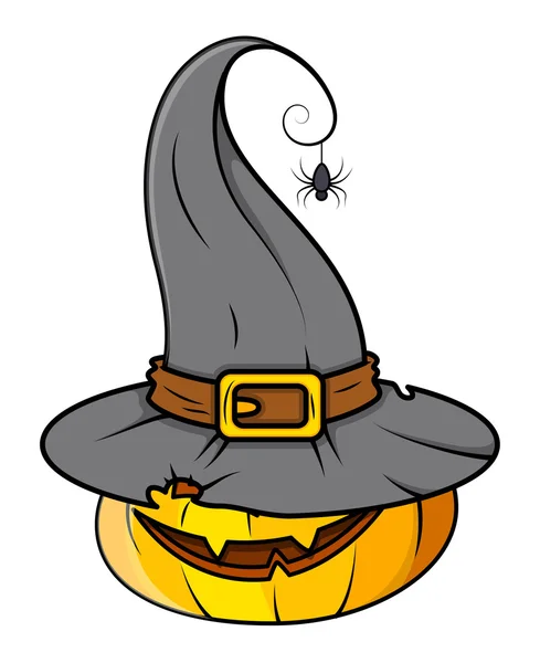 Horrible spooky pumpkin - halloween vector illustration — Stock Vector