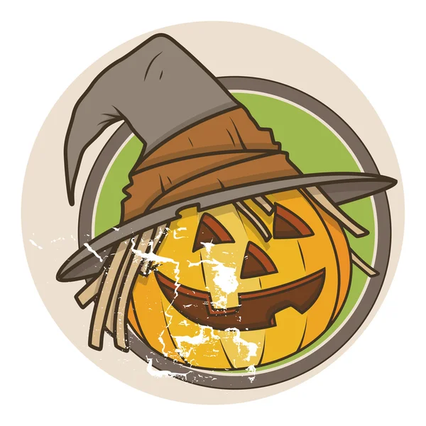 Velho retro jack o 'lanterna - ilustração vetor halloween — Vetor de Stock