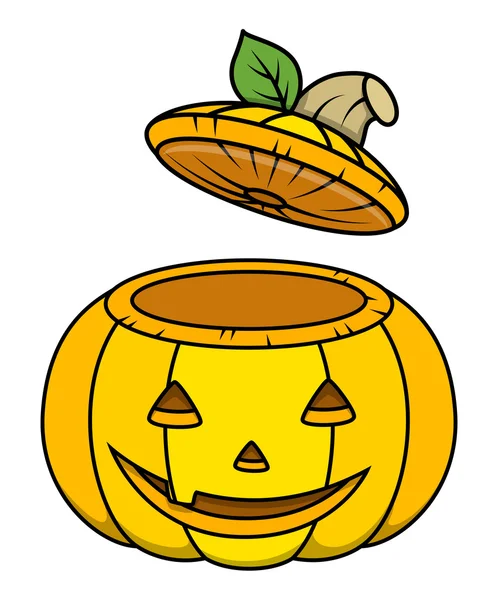 Jack o 'lanterne récipient ouvert - illustration vectorielle halloween — Image vectorielle