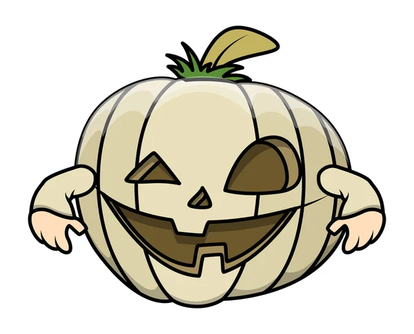 Jack o 'lanterna costume divertente cartone animato - halloween vettoriale illustrazione — Vettoriale Stock