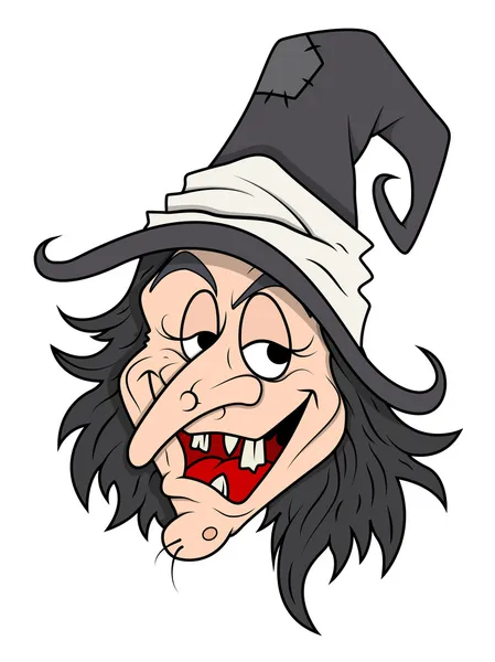 Smiling cunning Halloween witch vector — Stock Vector