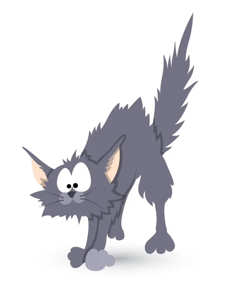 Cómic gato vector divertido ilustración — Vector de stock