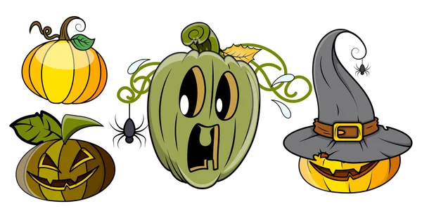 Spooky halloween pumpkin vectors — Stock Vector