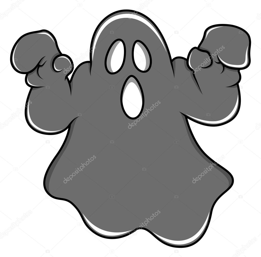Spooky Halloween ghost cartoon vector