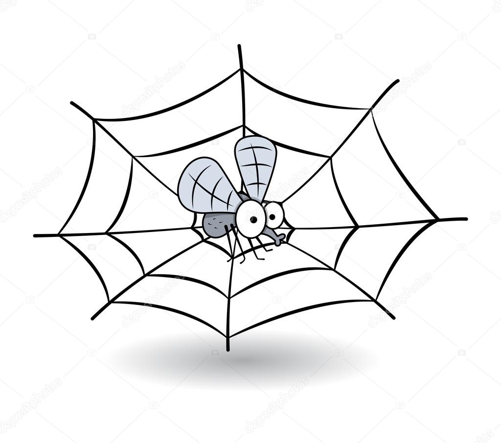 Funny bee stucked in spider web Stock Vector Image by ©baavli #32523243