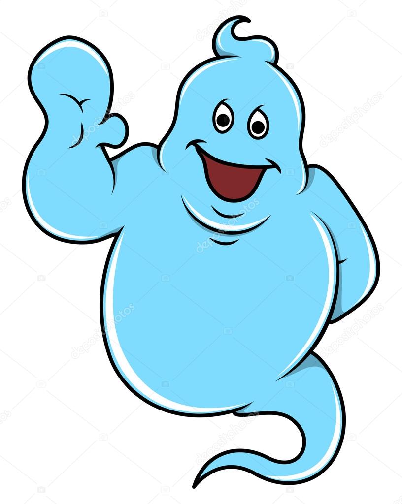 cute happy ghost cartoon