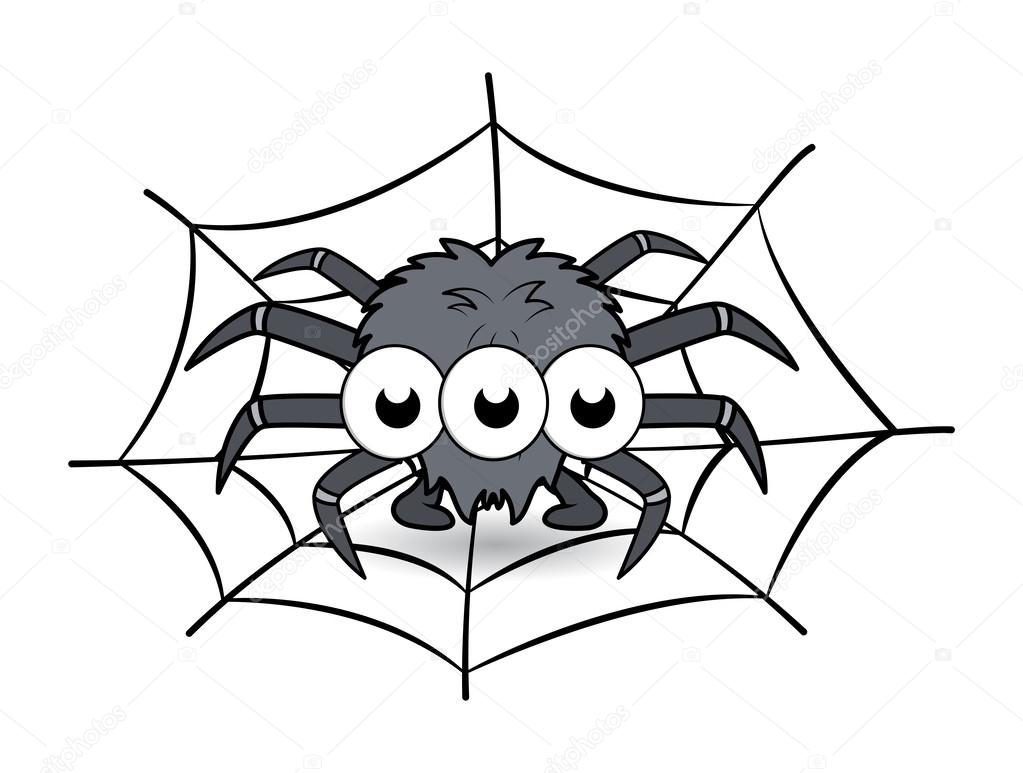 Spider in its web cartoon - Halloween vector illustration Stock Vector Image by ©baavli #32524147 Spider in its web cartoon - Halloween vector illustration Stock Vector Image by ©baavli #32524147
