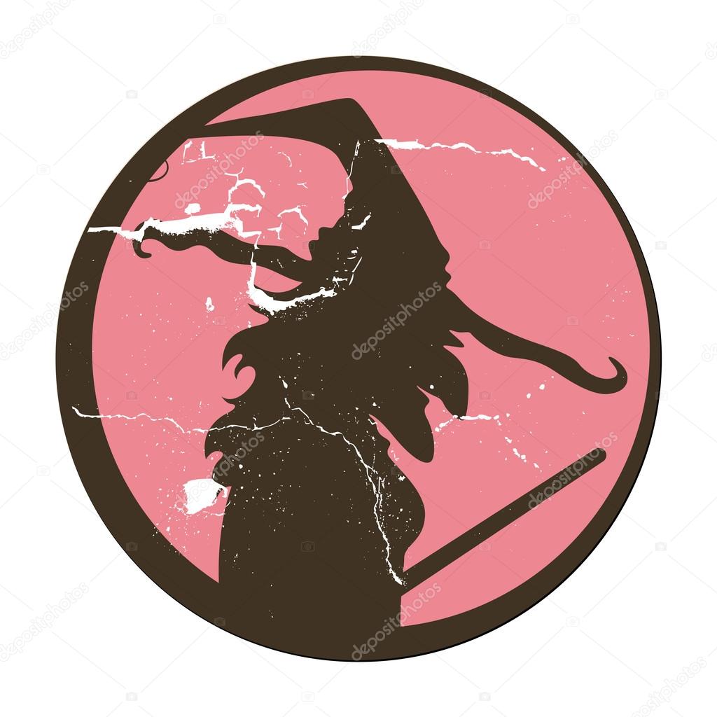 Retro witch illustration vector