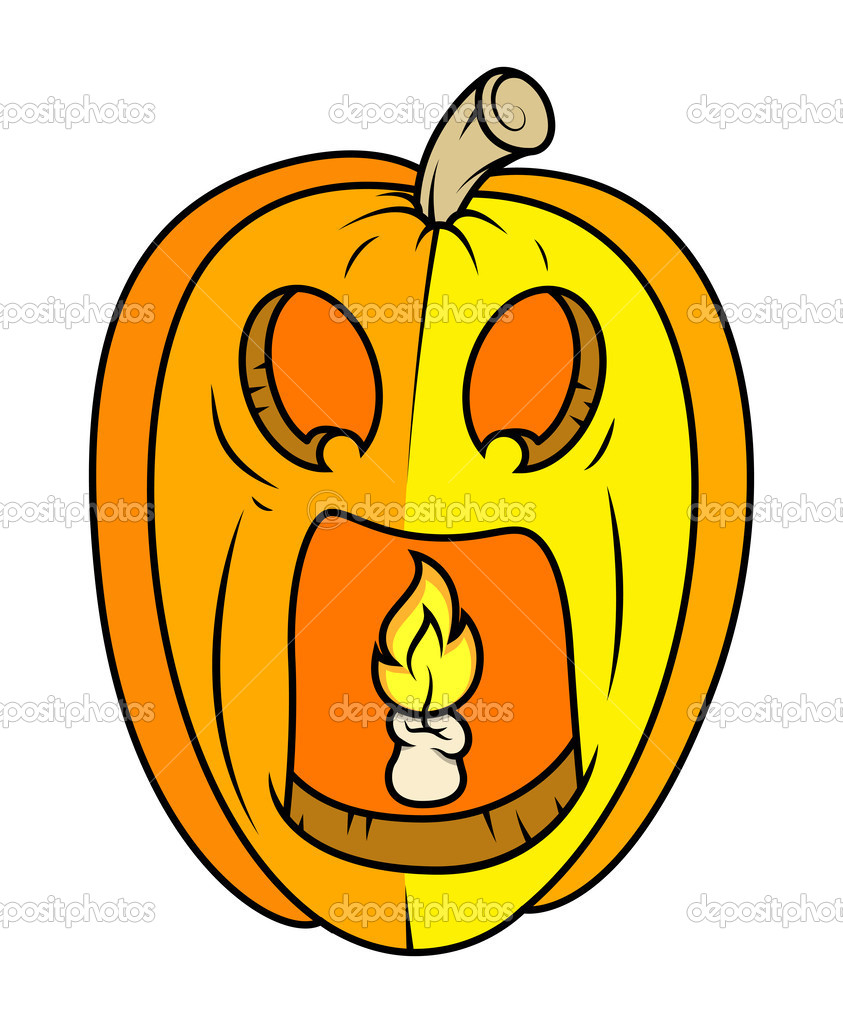 Horrible jack o' lantern - halloween vector illustration