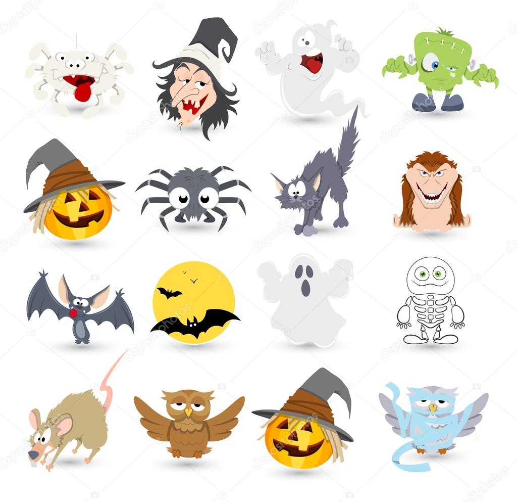 Halloween vector characters icons and illustrations