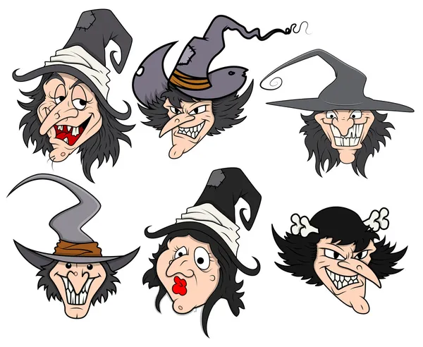 Cartoon witch vector illustrations — Stock Vector