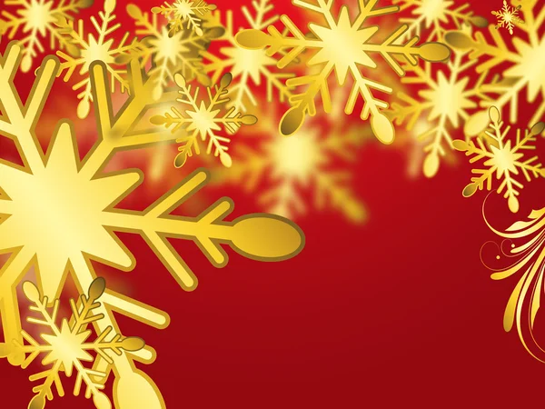 Goldene Schneeflocken Weihnachten Hintergrund — Stockfoto