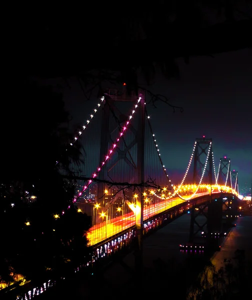 Bridge at night background — Stock Photo, Image