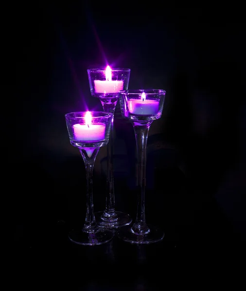 Candles burning background — Stock Photo, Image