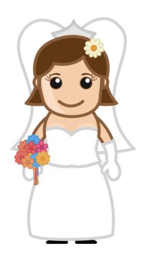 Yeni evli kadın karikatür vektör