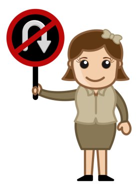 yok u dönüş işareti kurulu - karikatür vektör