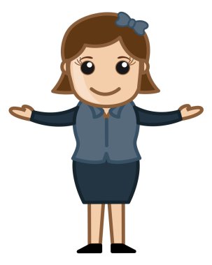 ellerini yükselterek karikatür kadın
