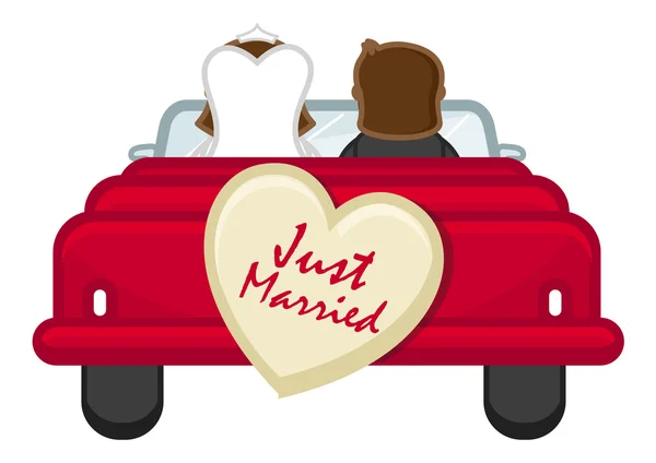 Just Married - Couple Going from Honeymoon - Cartoon Vector — Stock Vector