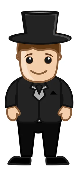 Personaje del vector de dibujos animados del novio — Vector de stock