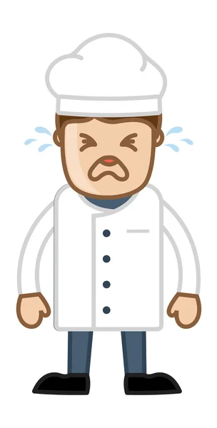 Chef Crying - Cartoon Vector Illustration — Stock Vector