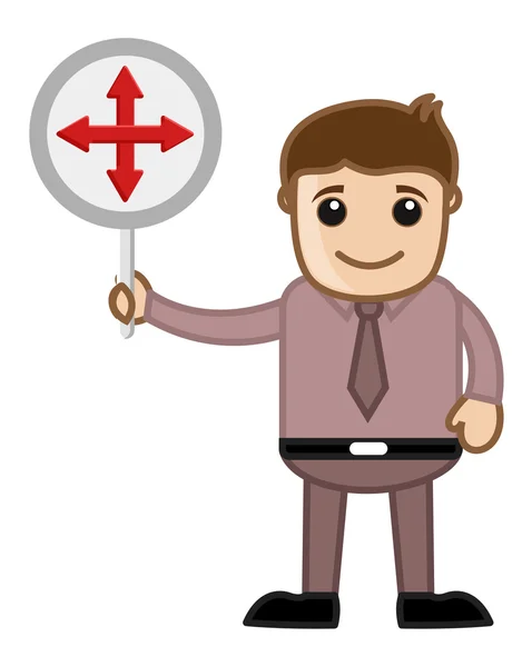 Man Showing Crossed Arrows Sign — Stock Vector