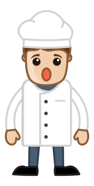 Chef cartone animato chiedendo — Vettoriale Stock